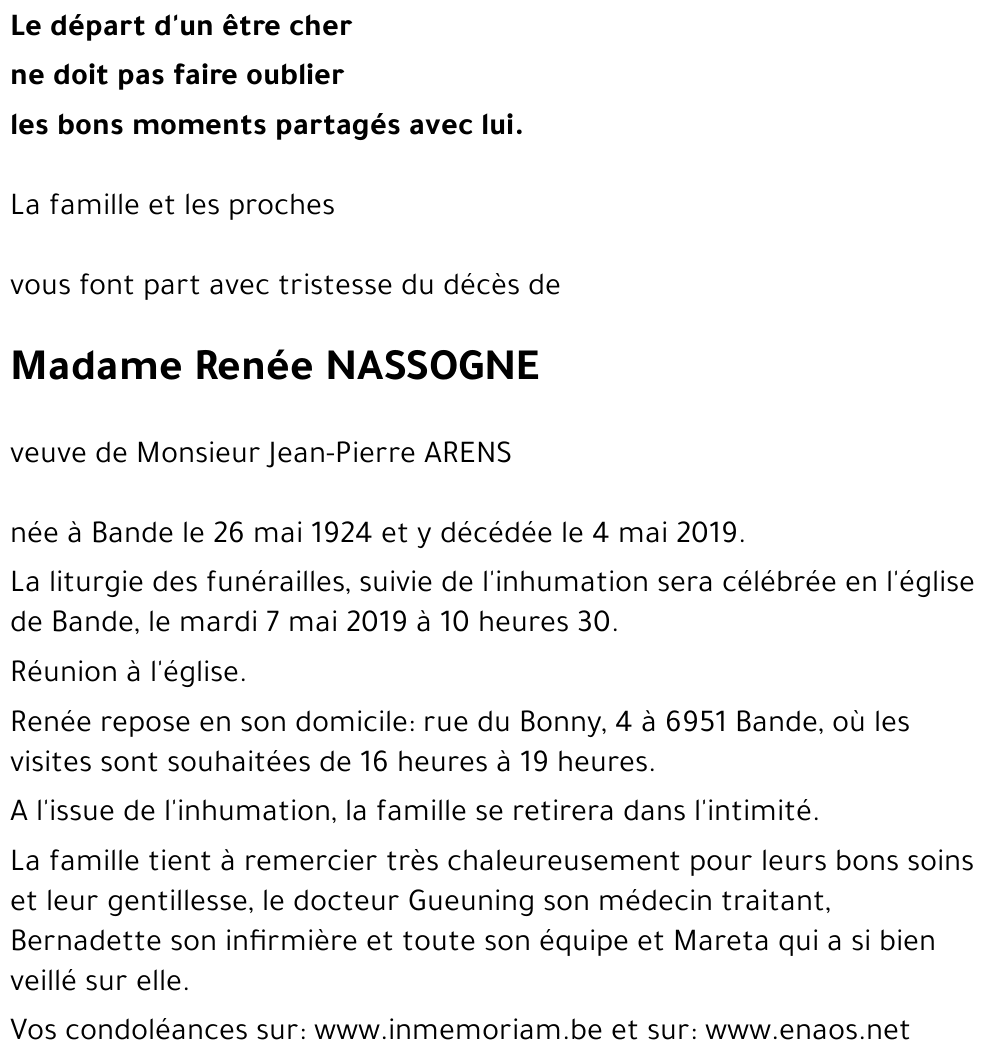 Renée NASSOGNE