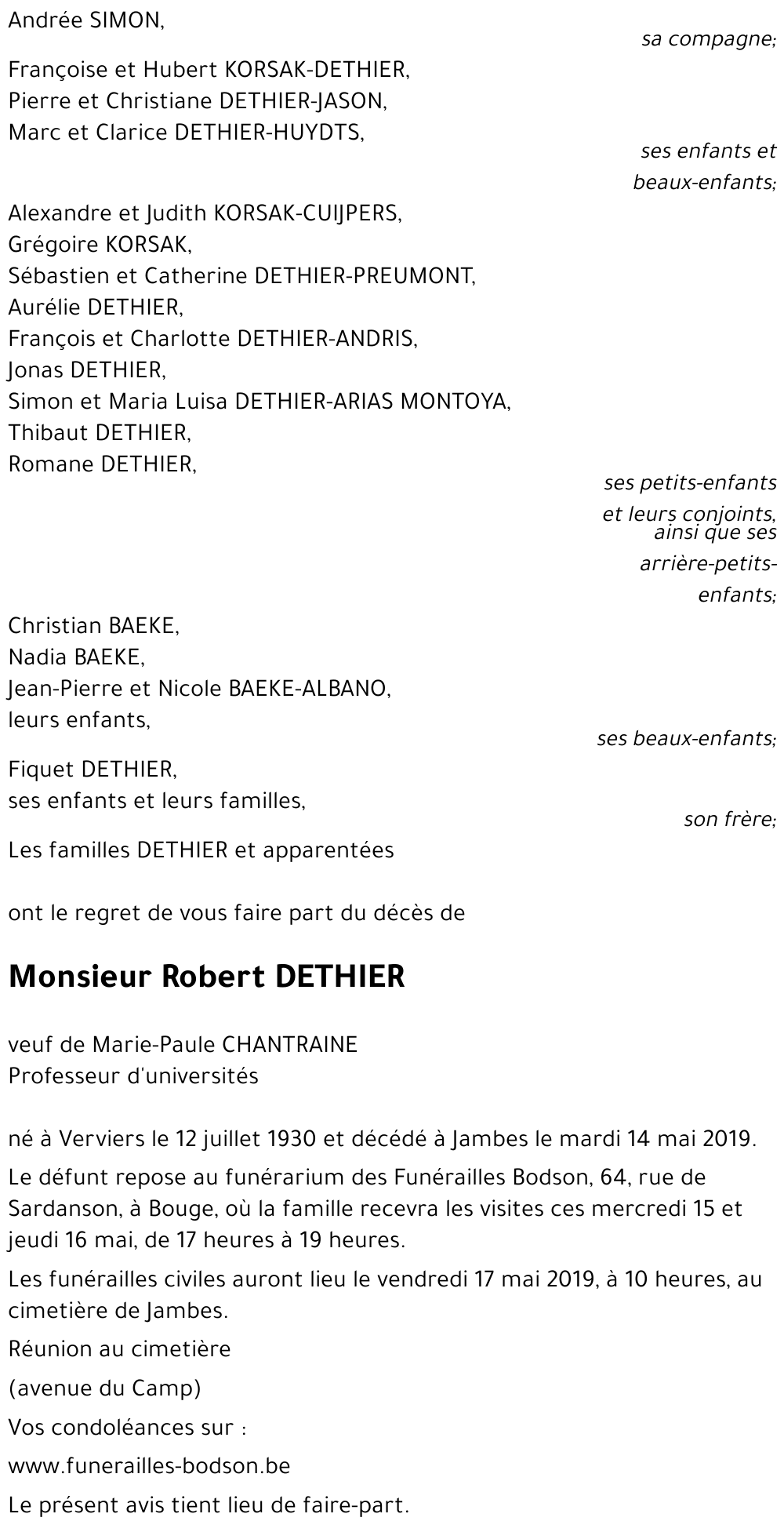 Robert DETHIER