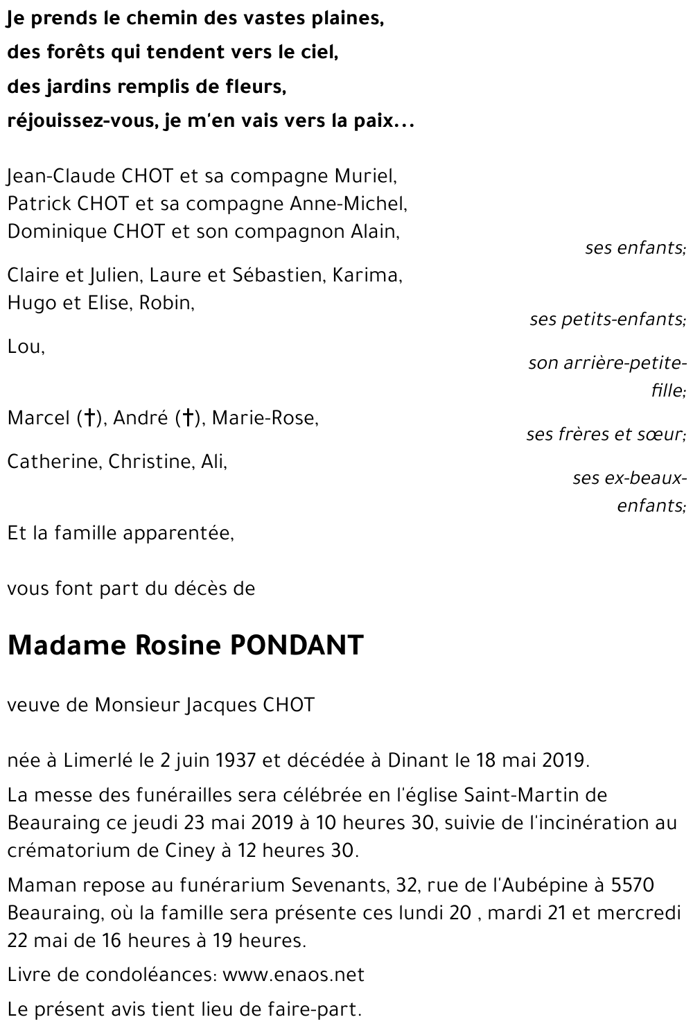 Rosine PONDANT