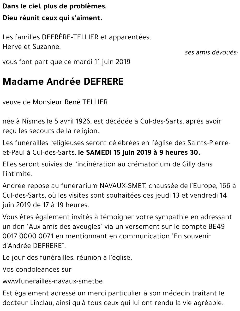 Andrée DEFRERE