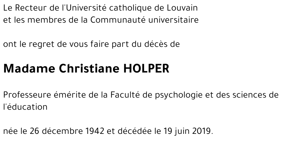 Christiane HOLPER