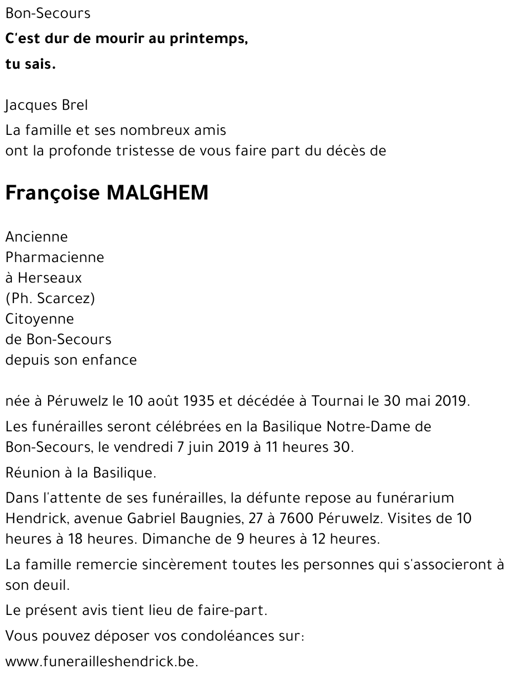 Françoise MALGHEM