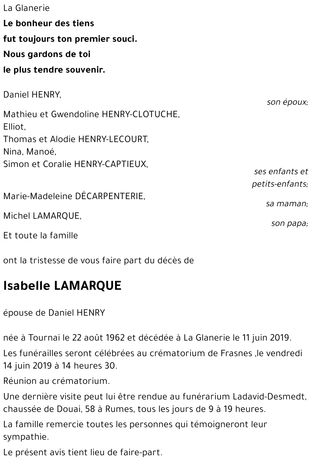 Isabelle LAMARQUE