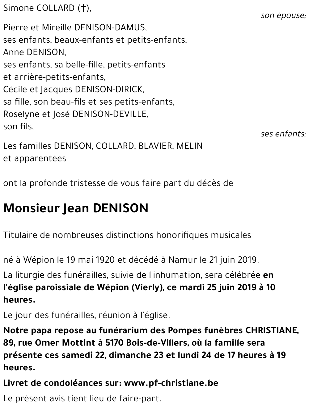 Jean DENISON