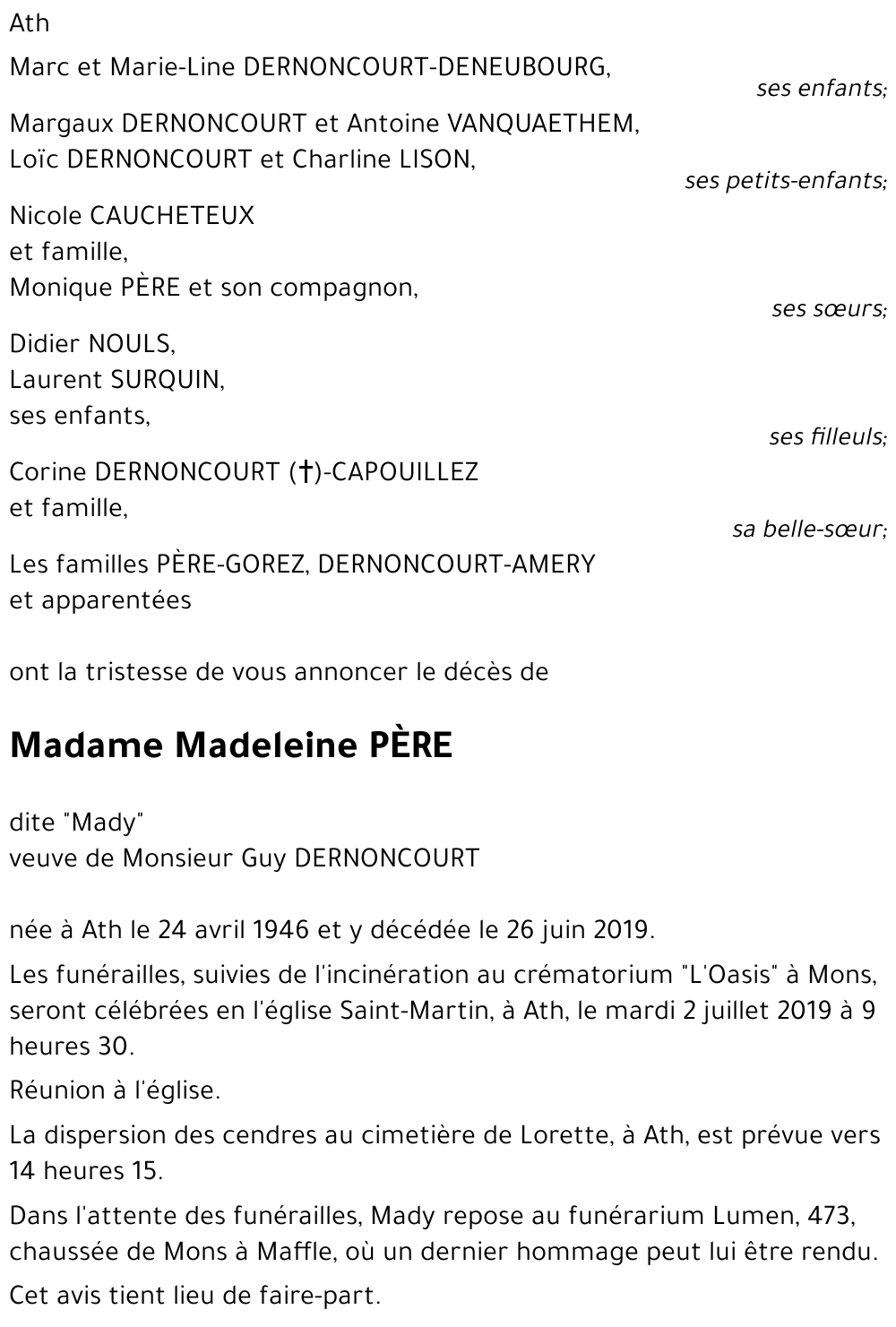 Madeleine PÈRE