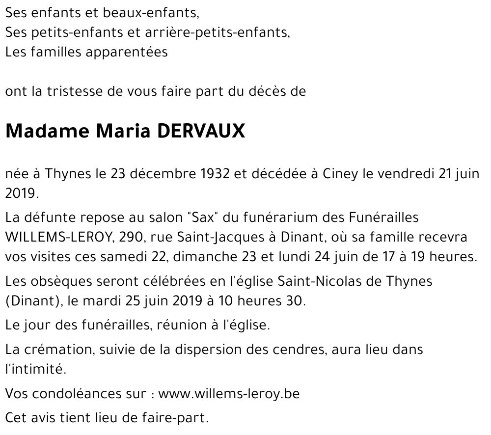 Maria DERVAUX