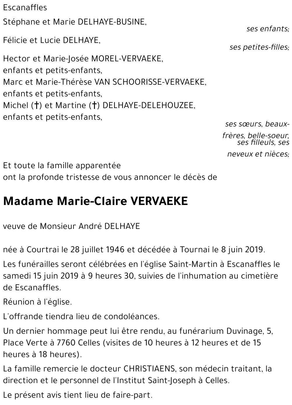 Marie-Claire VERVAEKE