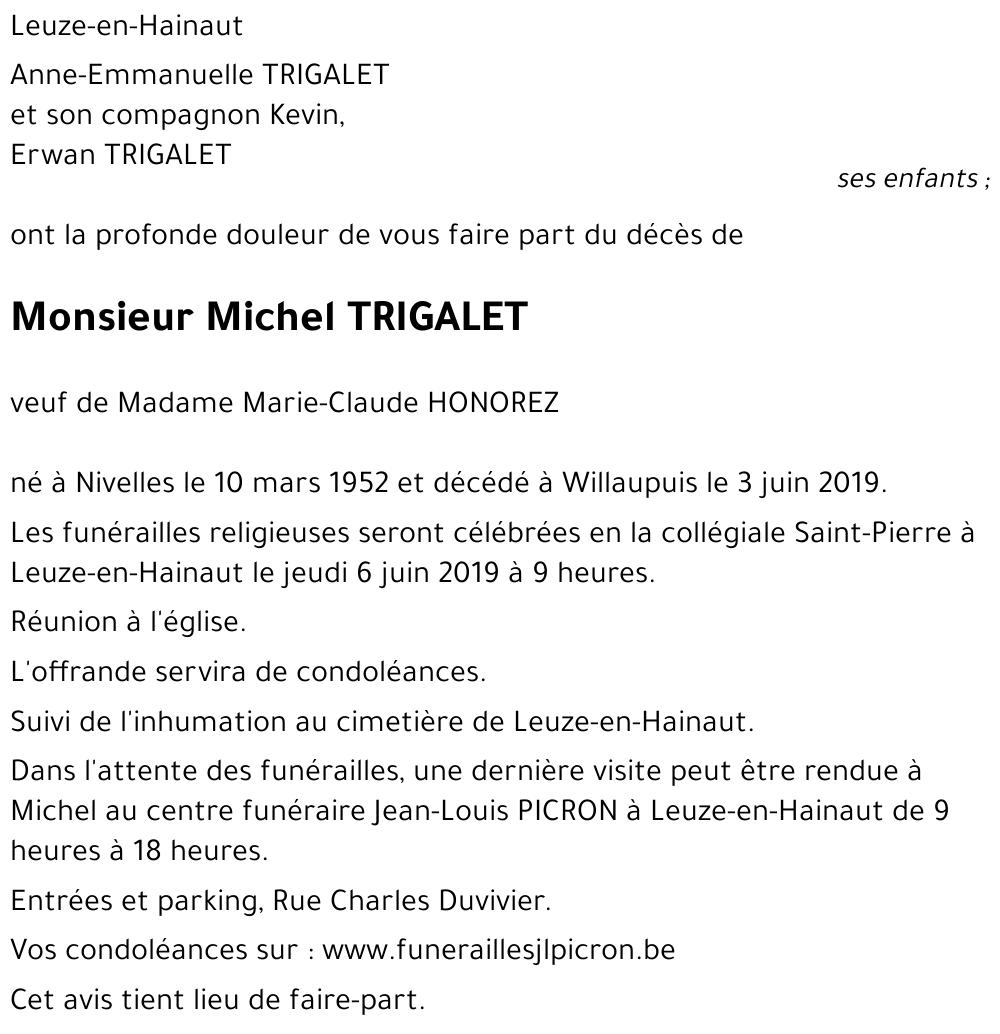 Michel TRIGALET