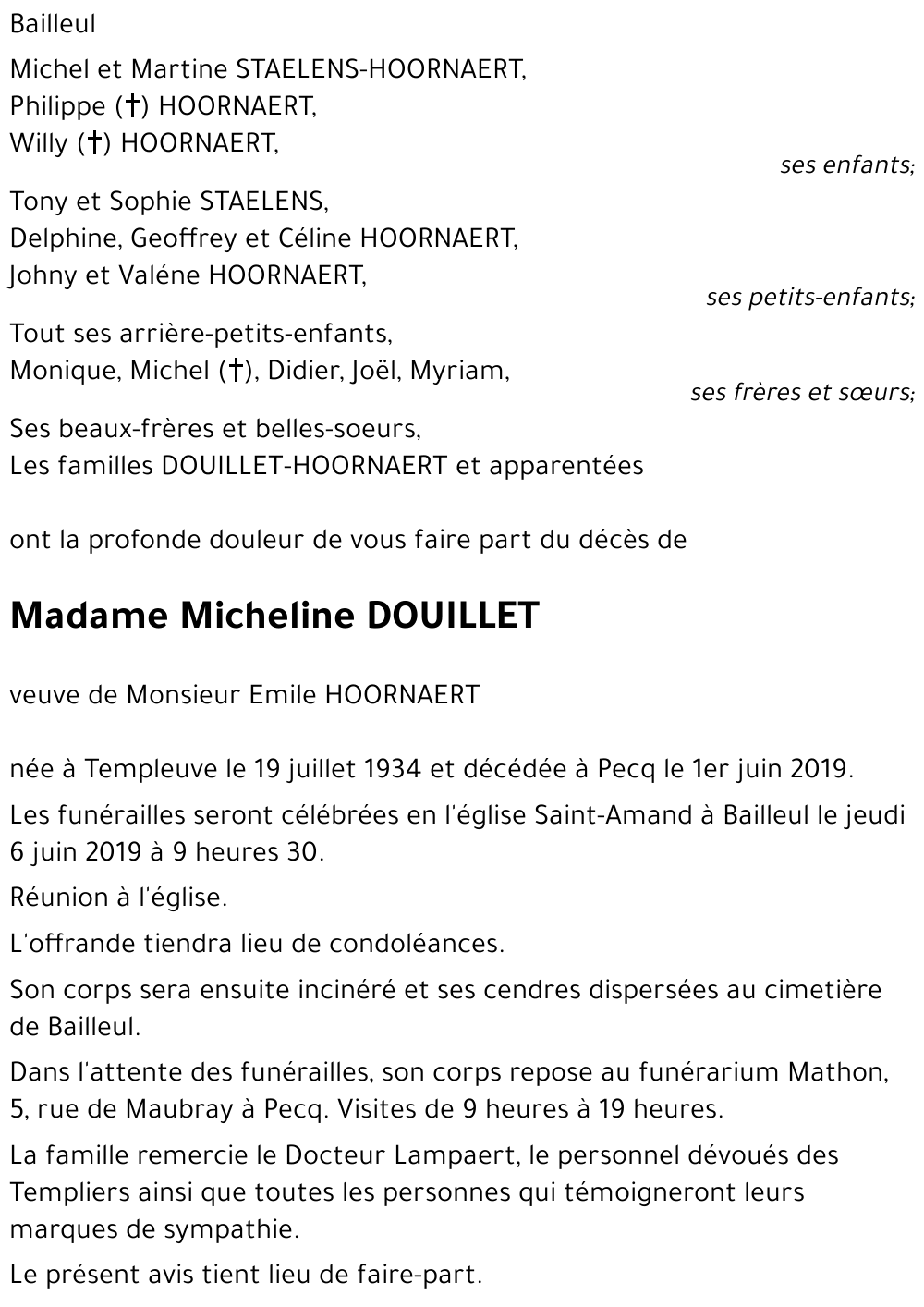 Micheline DOUILLET