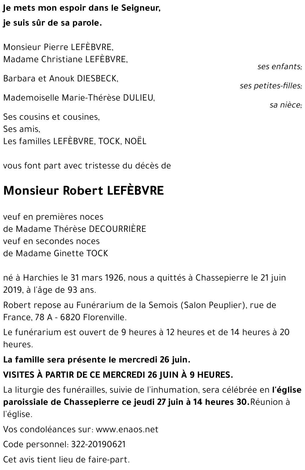 Robert LEFÈBVRE