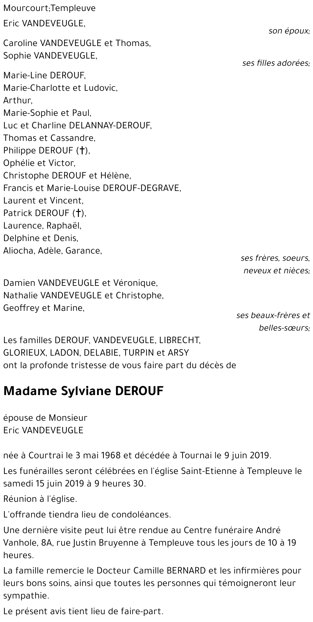 Sylviane DEROUF