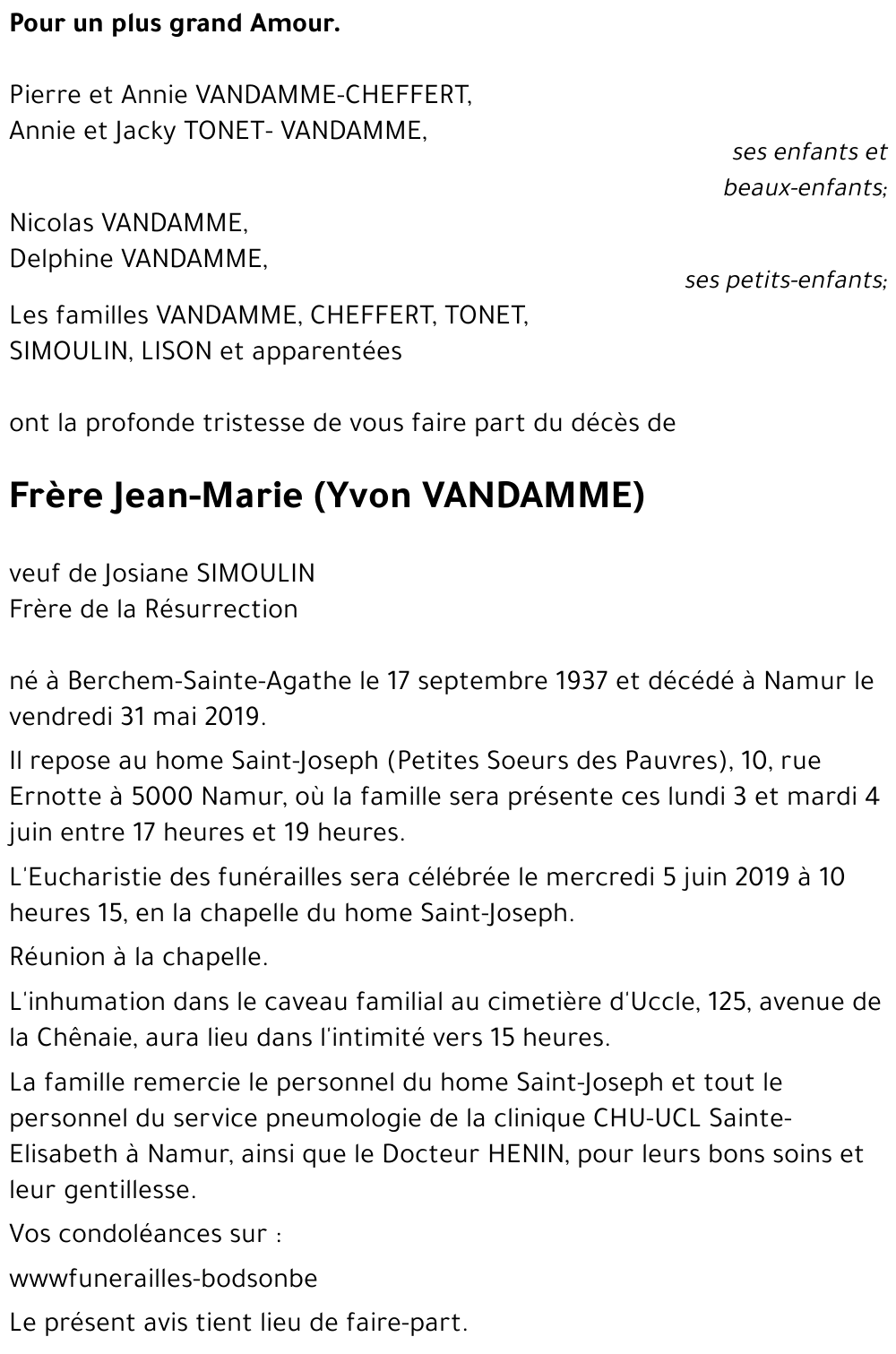 Yvon VANDAMME