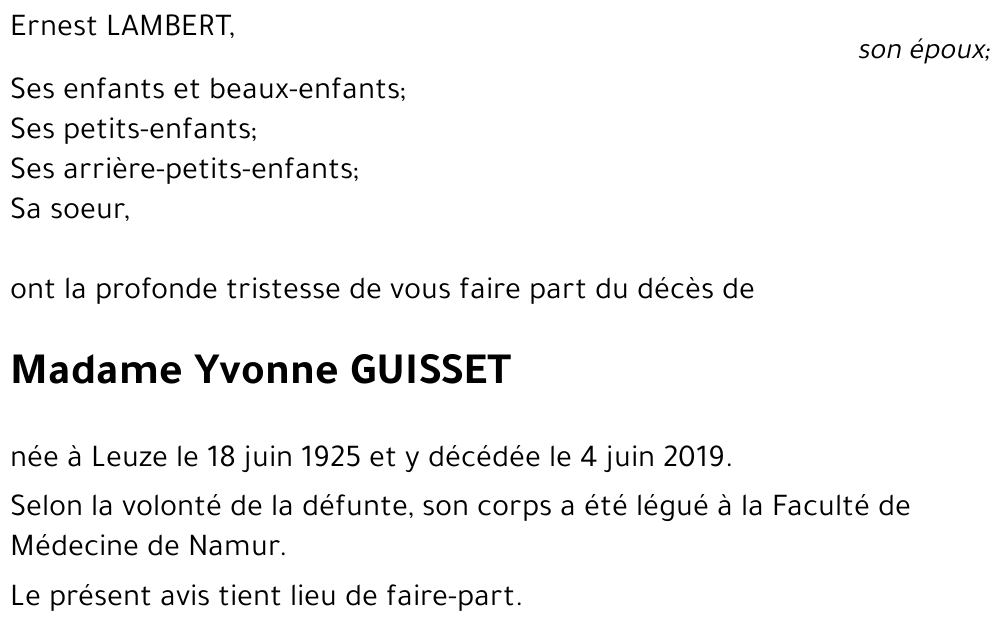 Yvonne GUISSET