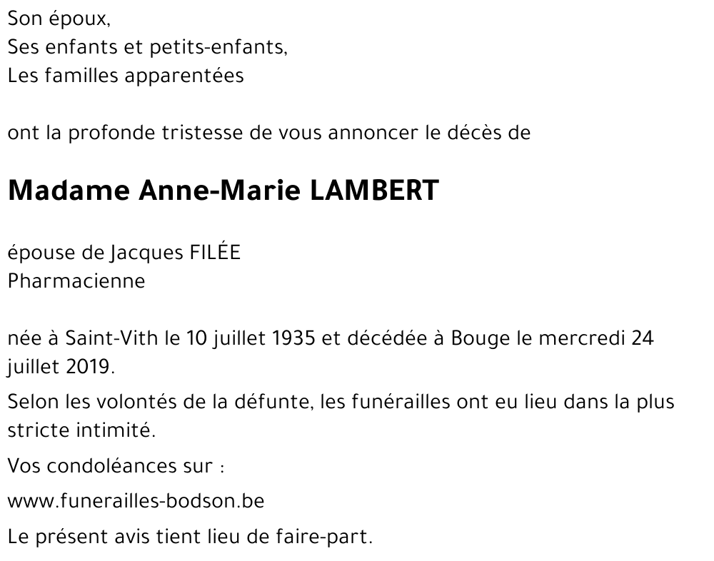 Anne-Marie LAMBERT