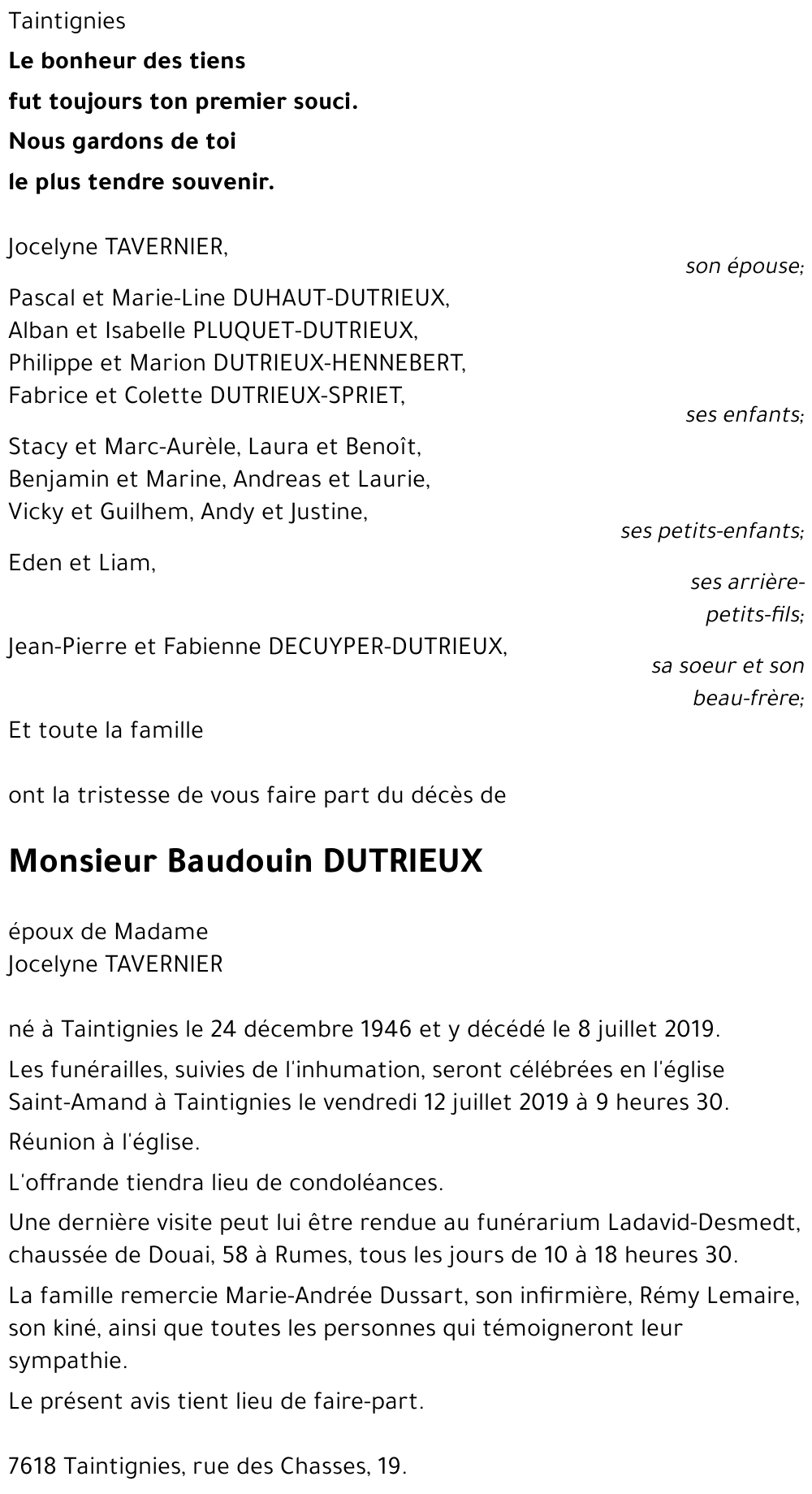Baudouin DUTRIEUX