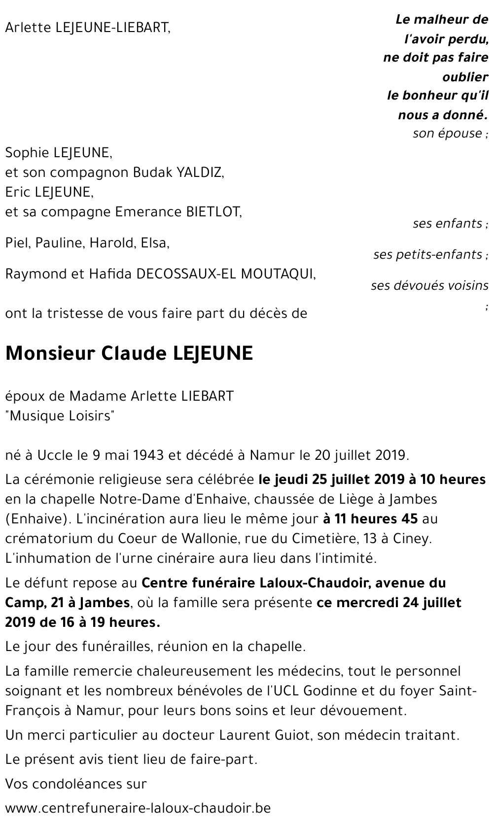 Claude LEJEUNE