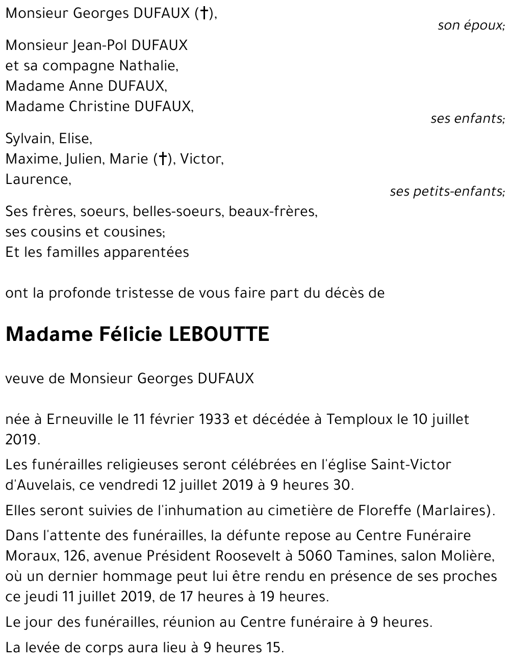 Félicie LEBOUTTE