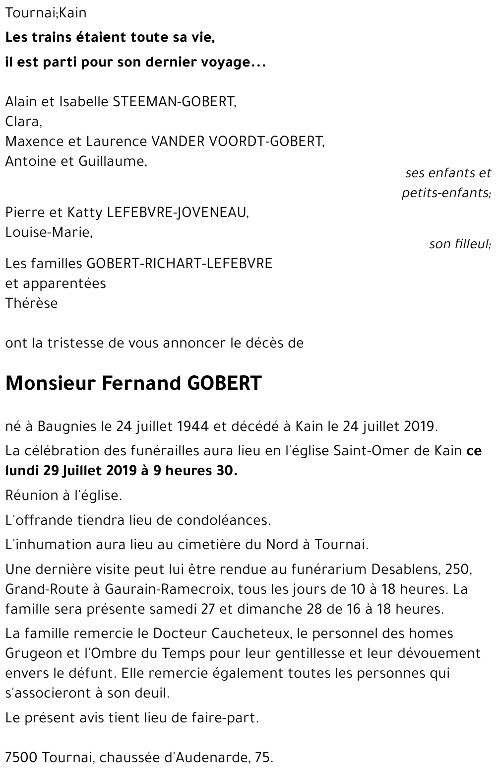 Fernand GOBERT