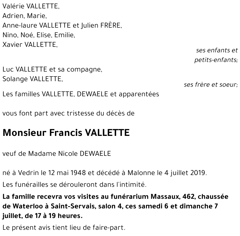 Francis VALLETTE