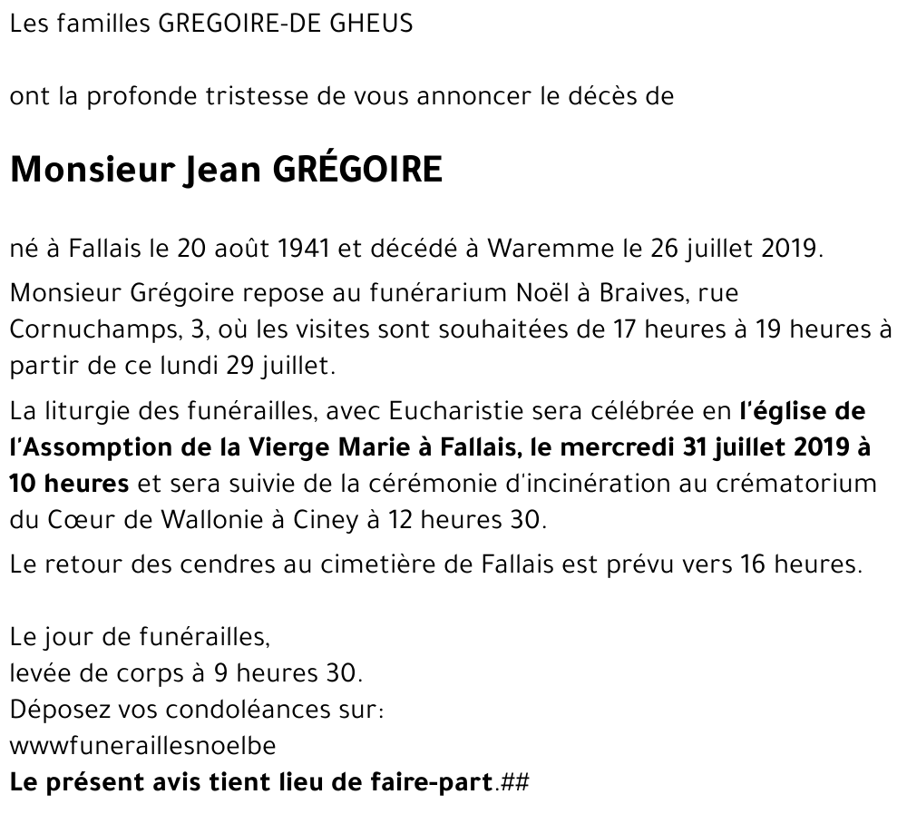 Jean GRÉGOIRE