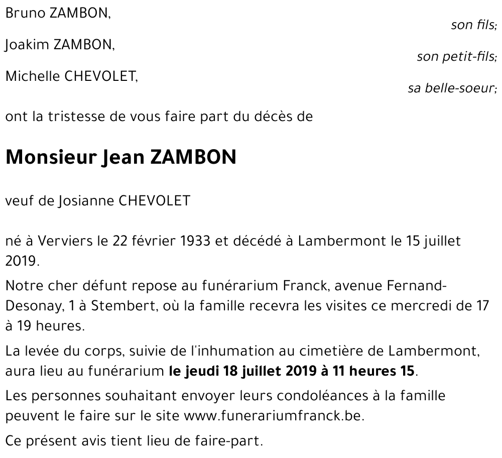 Jean ZAMBON