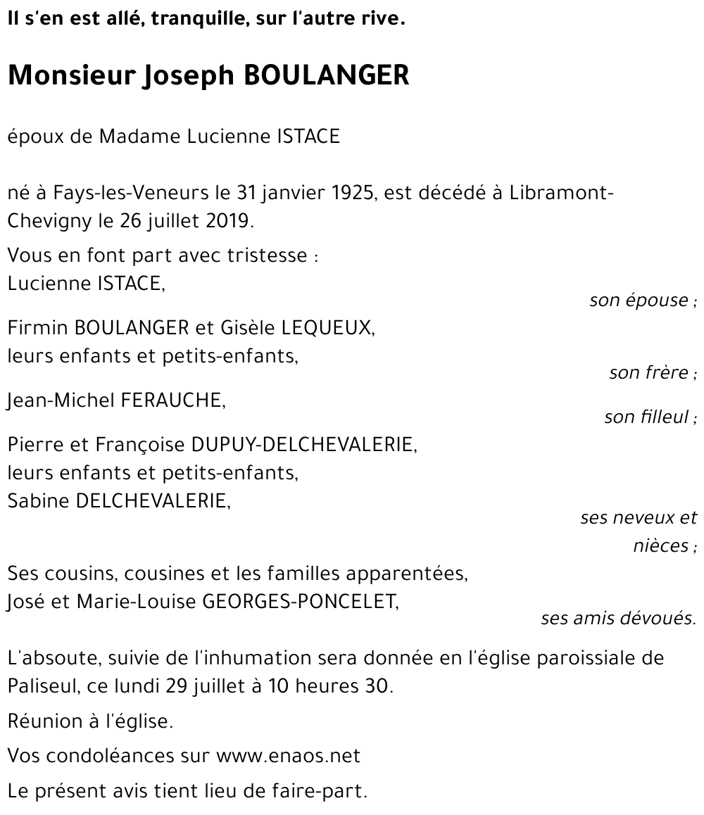 Joseph BOULANGER