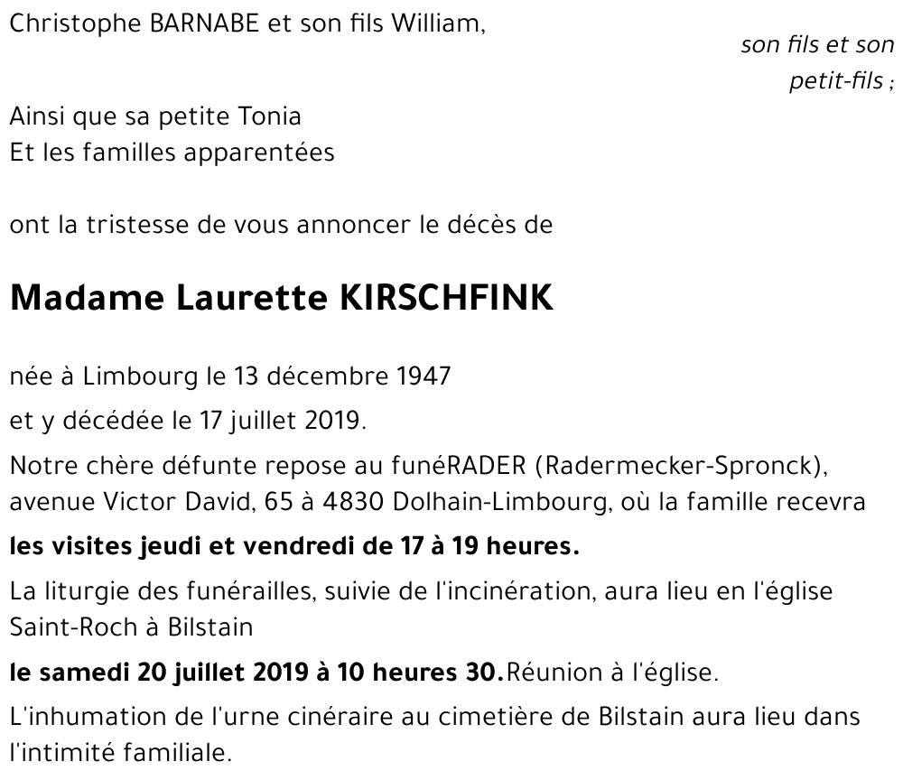 Laurette KIRSCHFINK