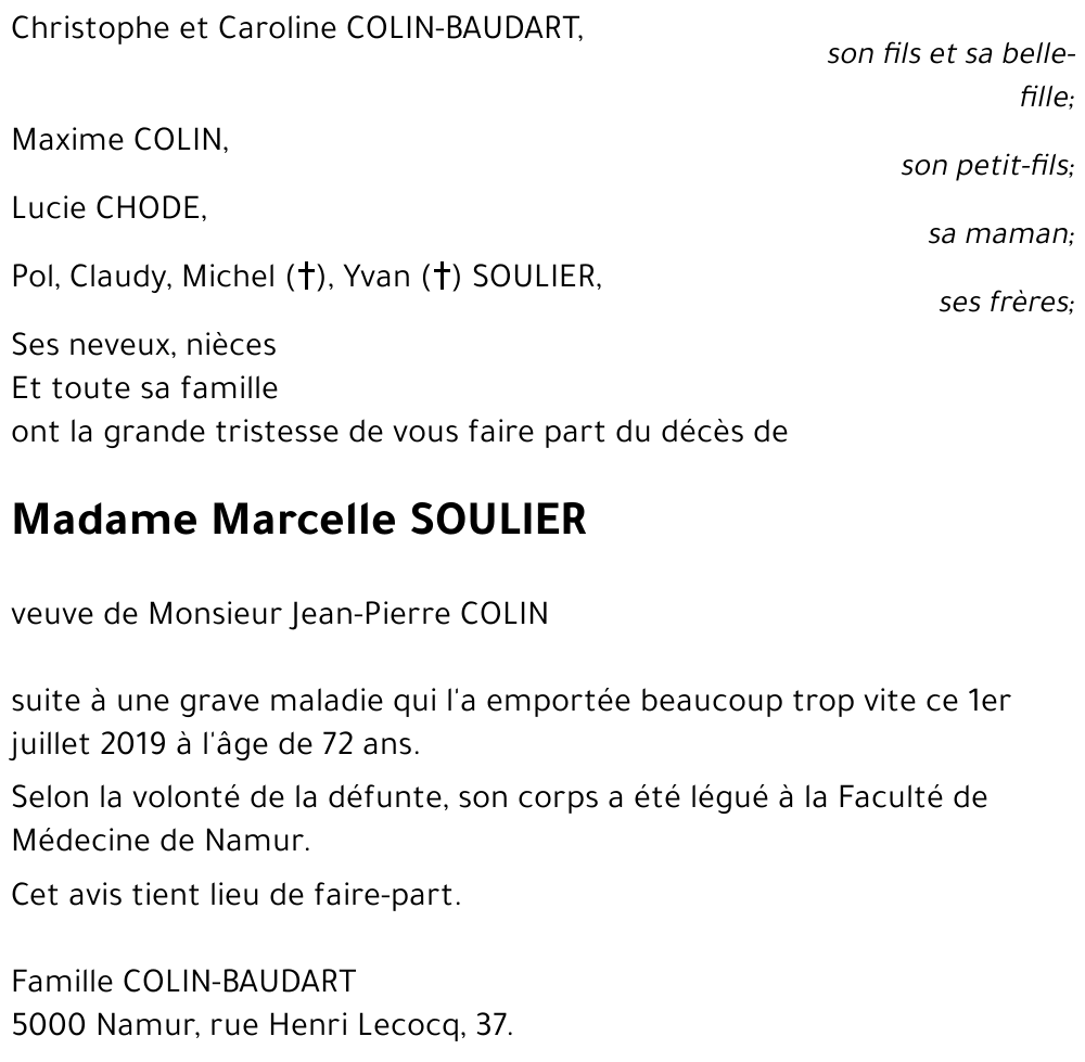 Marcelle SOULIER