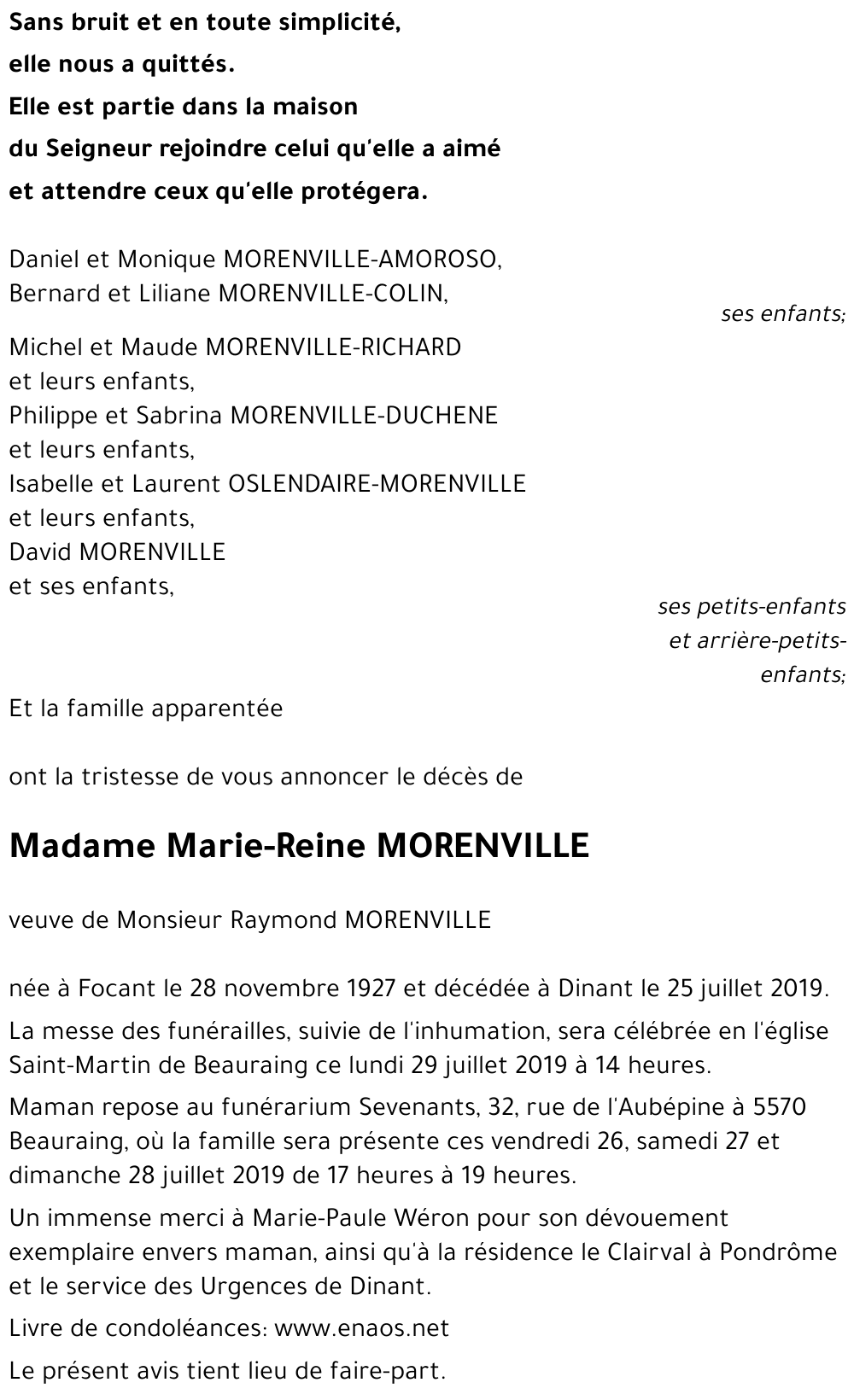 Marie-Reine MORENVILLE