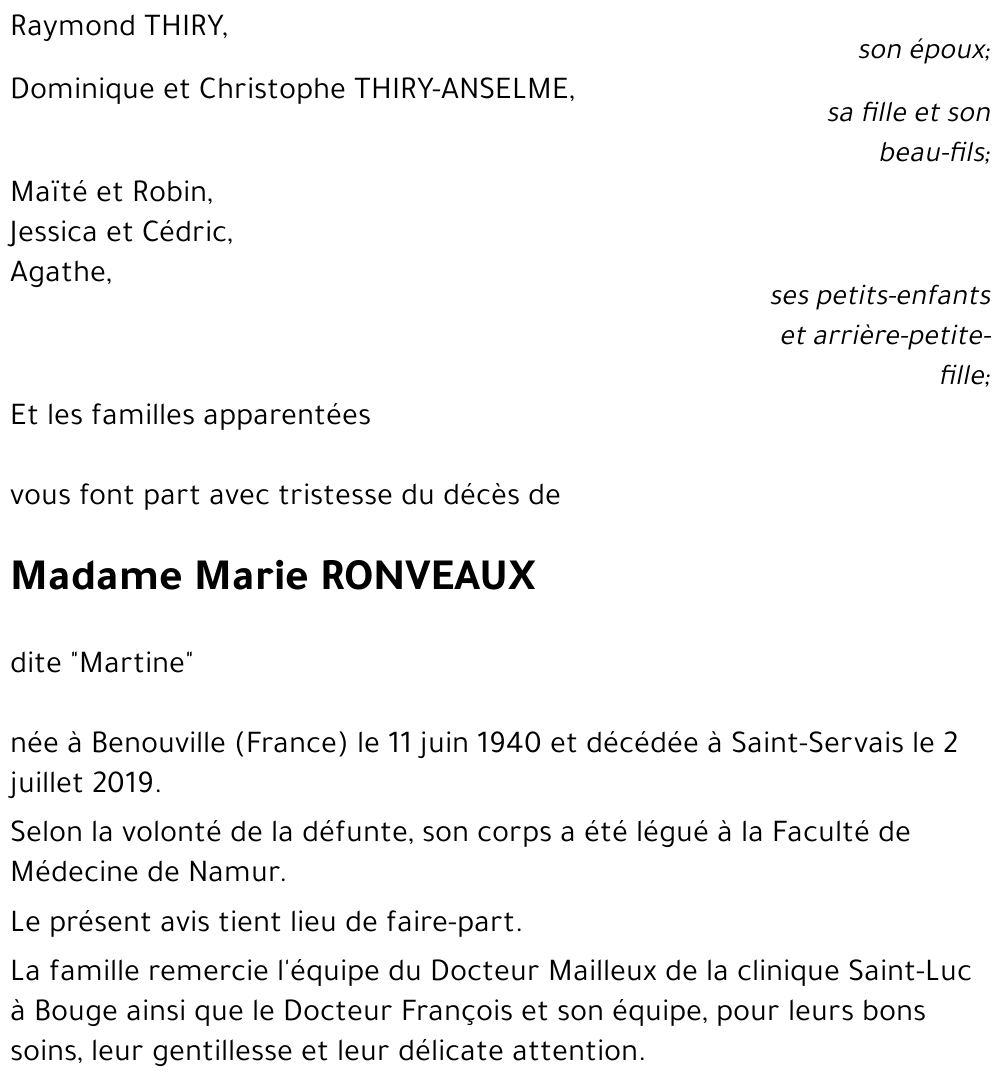 Marie RONVEAUX