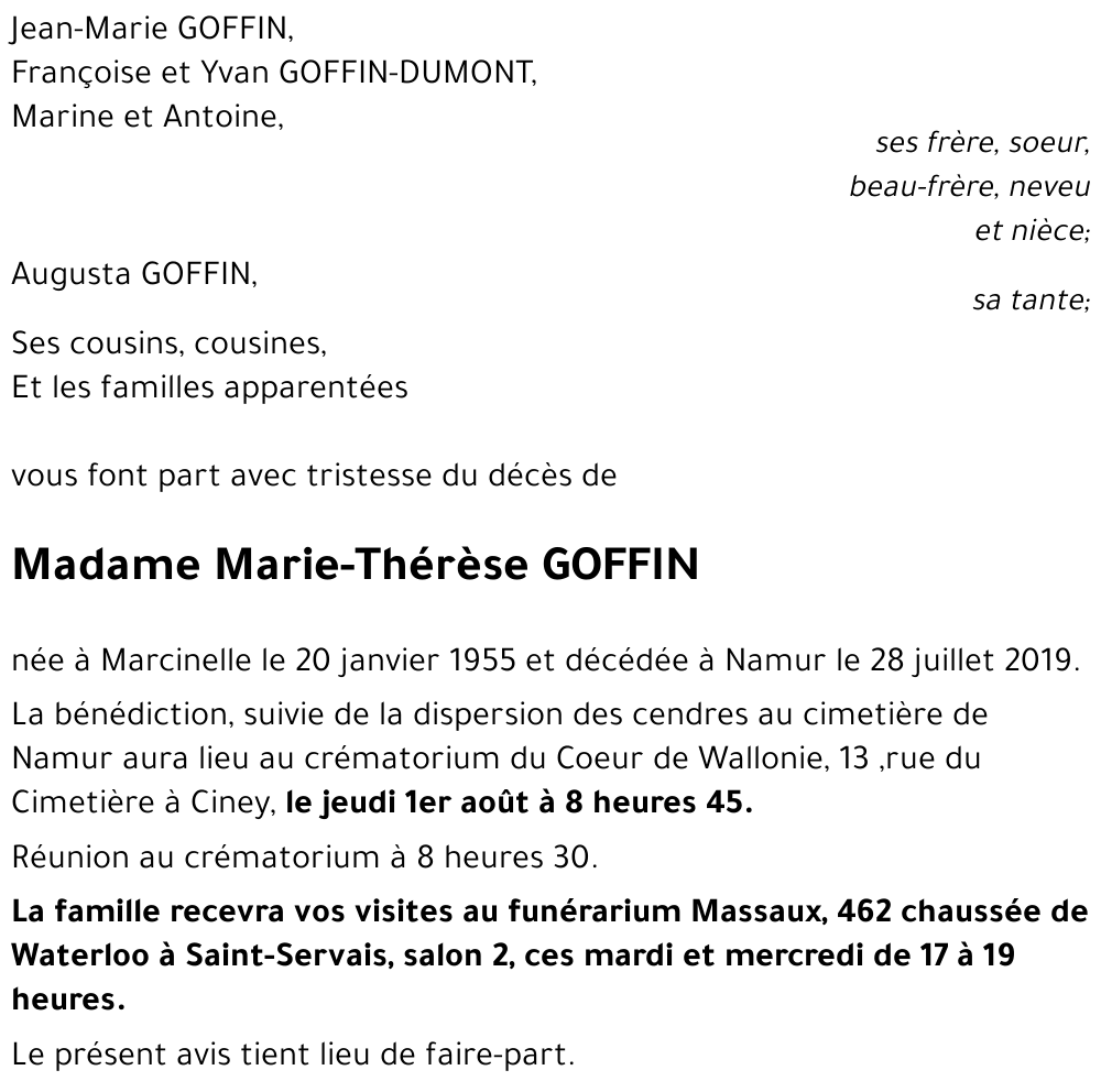 Marie-Thérèse GOFFIN