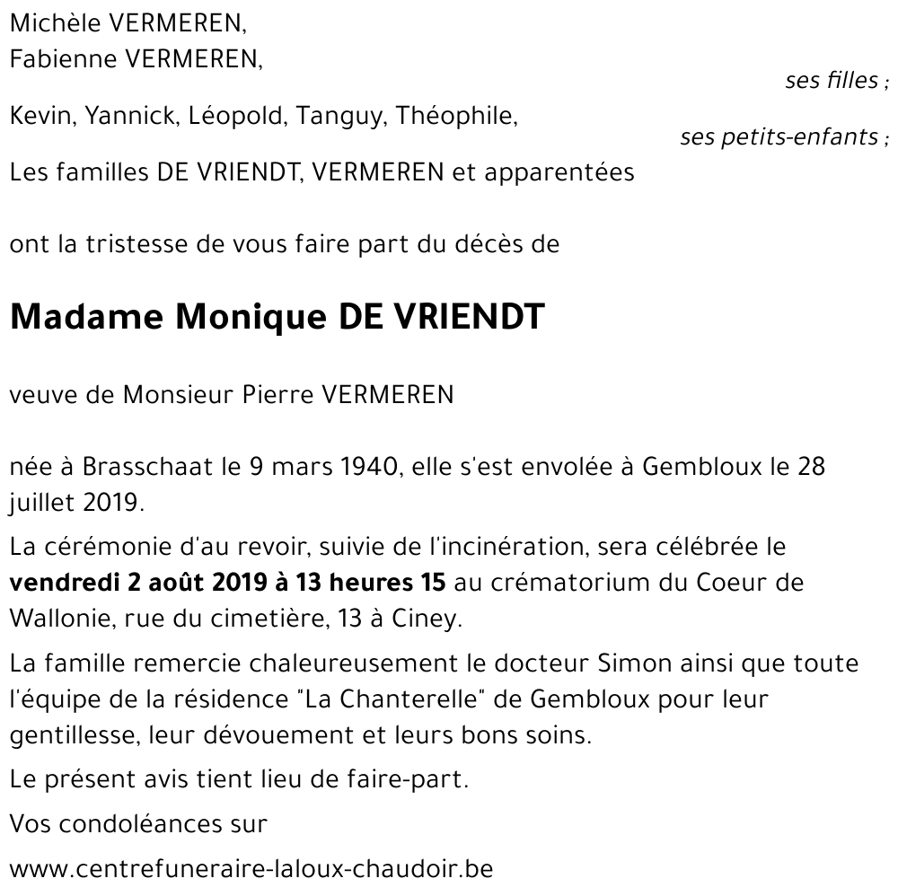 Monique DE VRIENDT