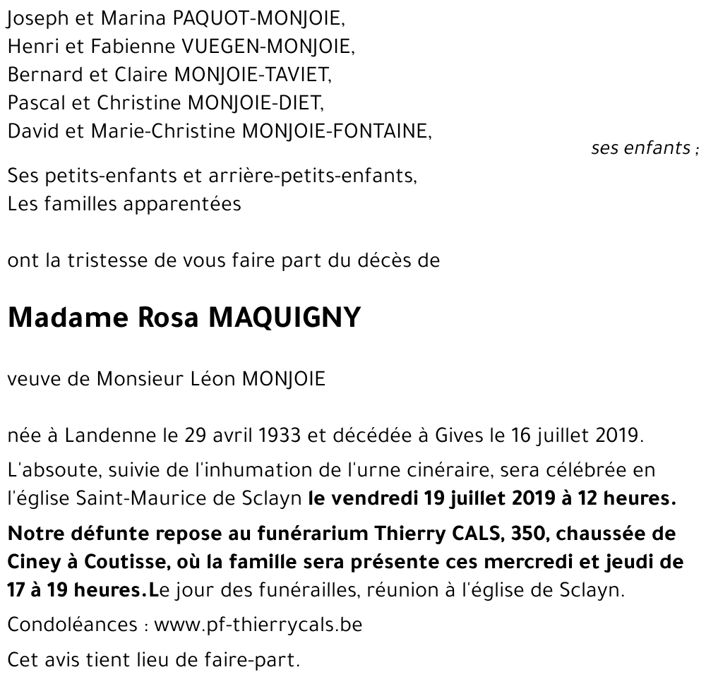 Rosa MAQUIGNY