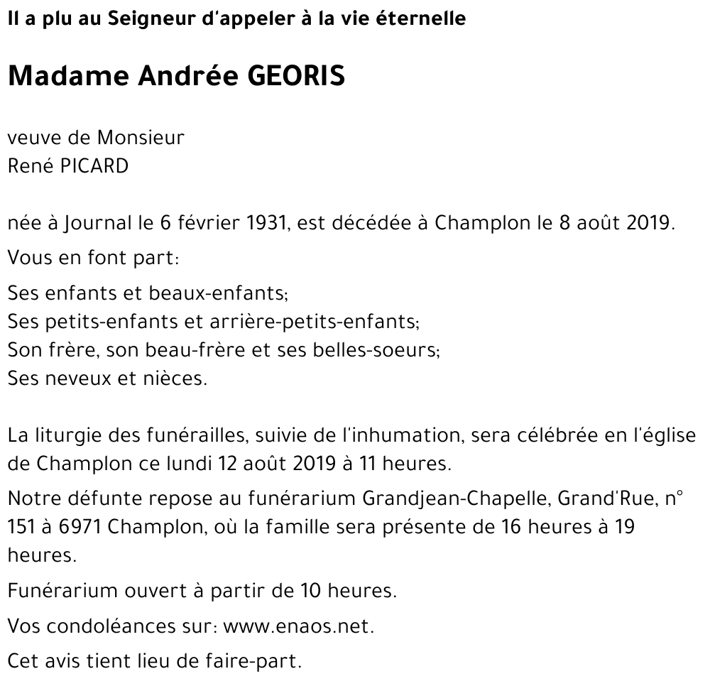 Andrée GEORIS