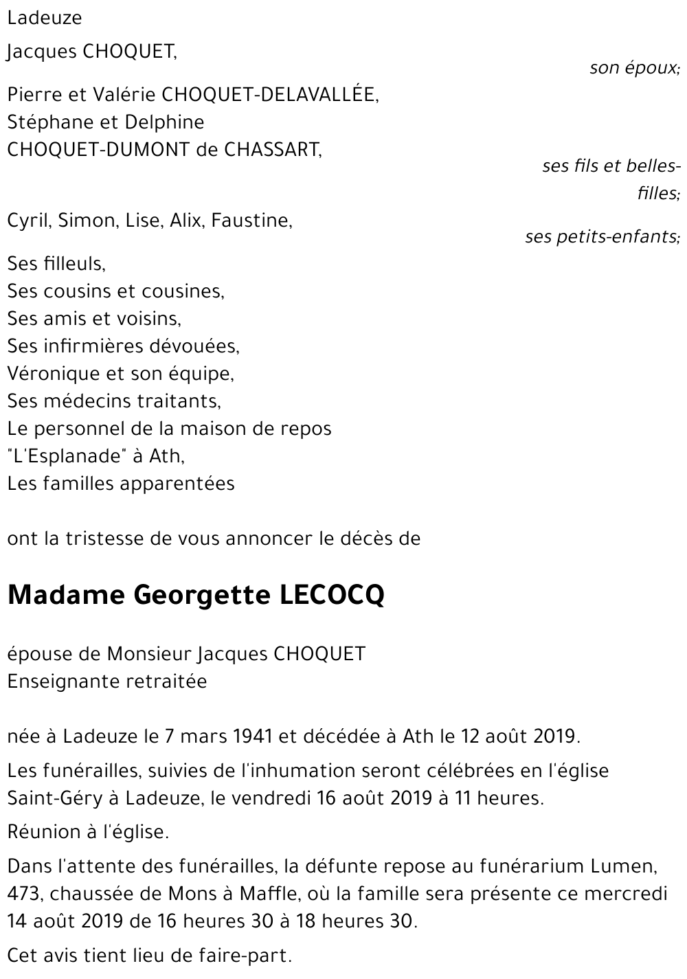 Georgette LECOCQ