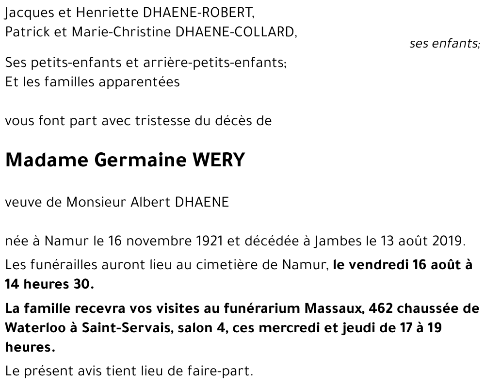 Germaine WERY