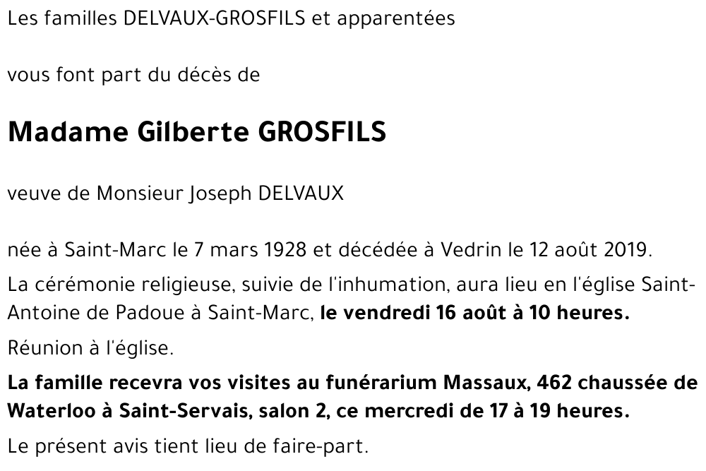 Gilberte GROSFILS