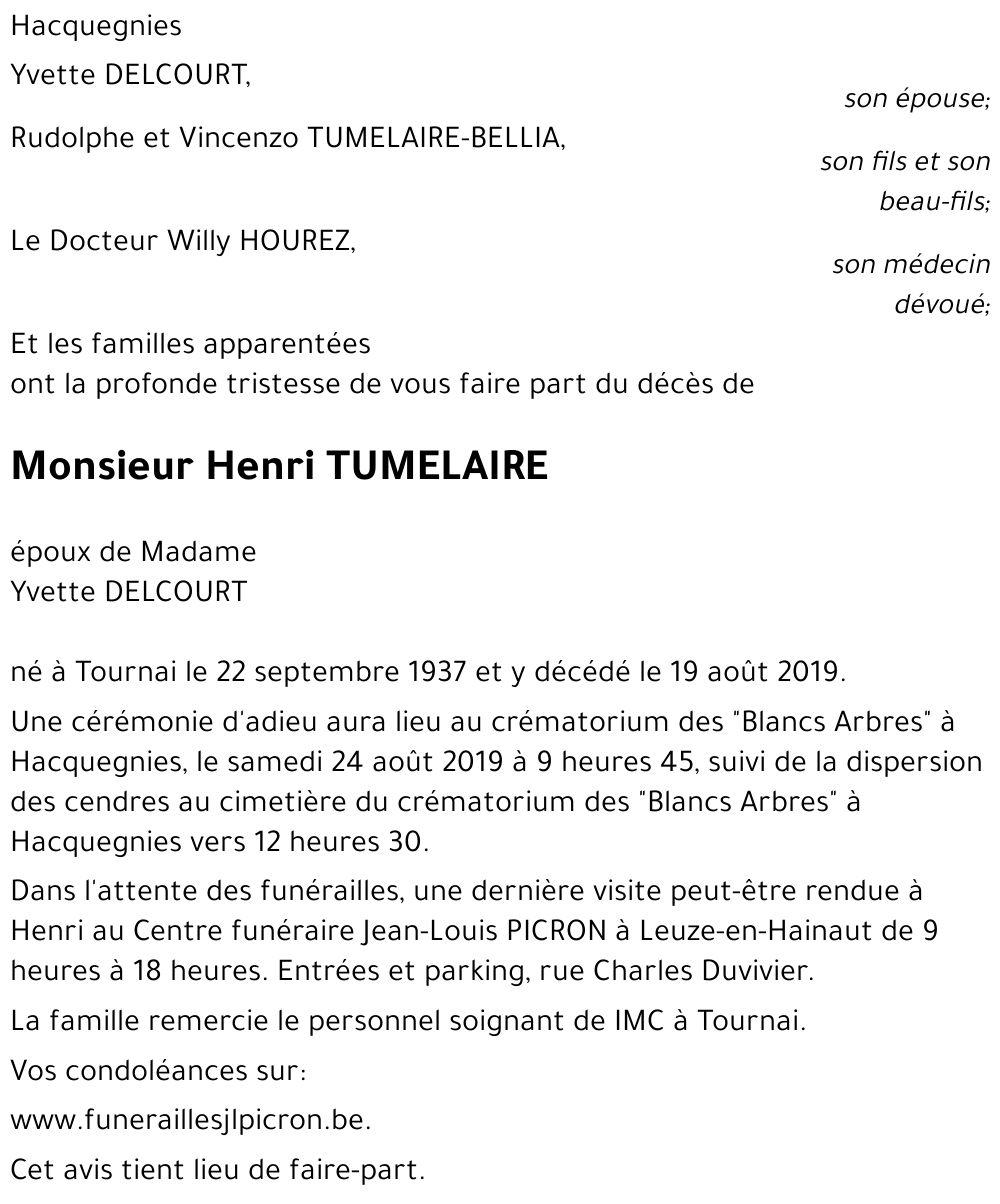 Henri TUMELAIRE