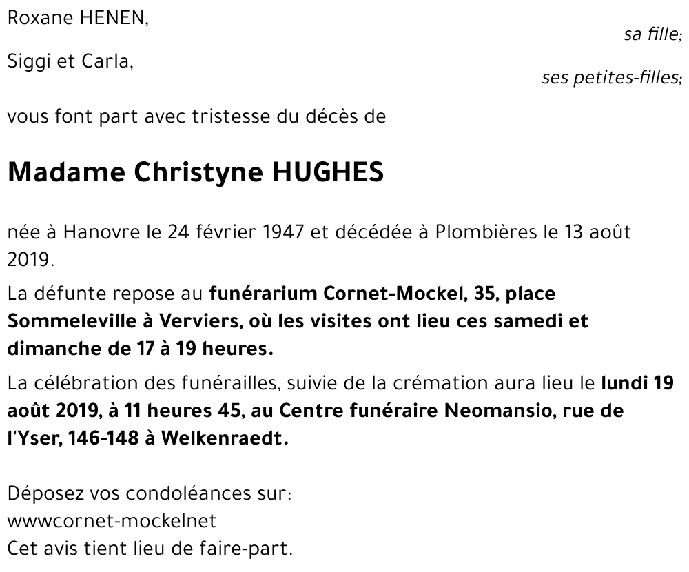 HUGHES Christyne