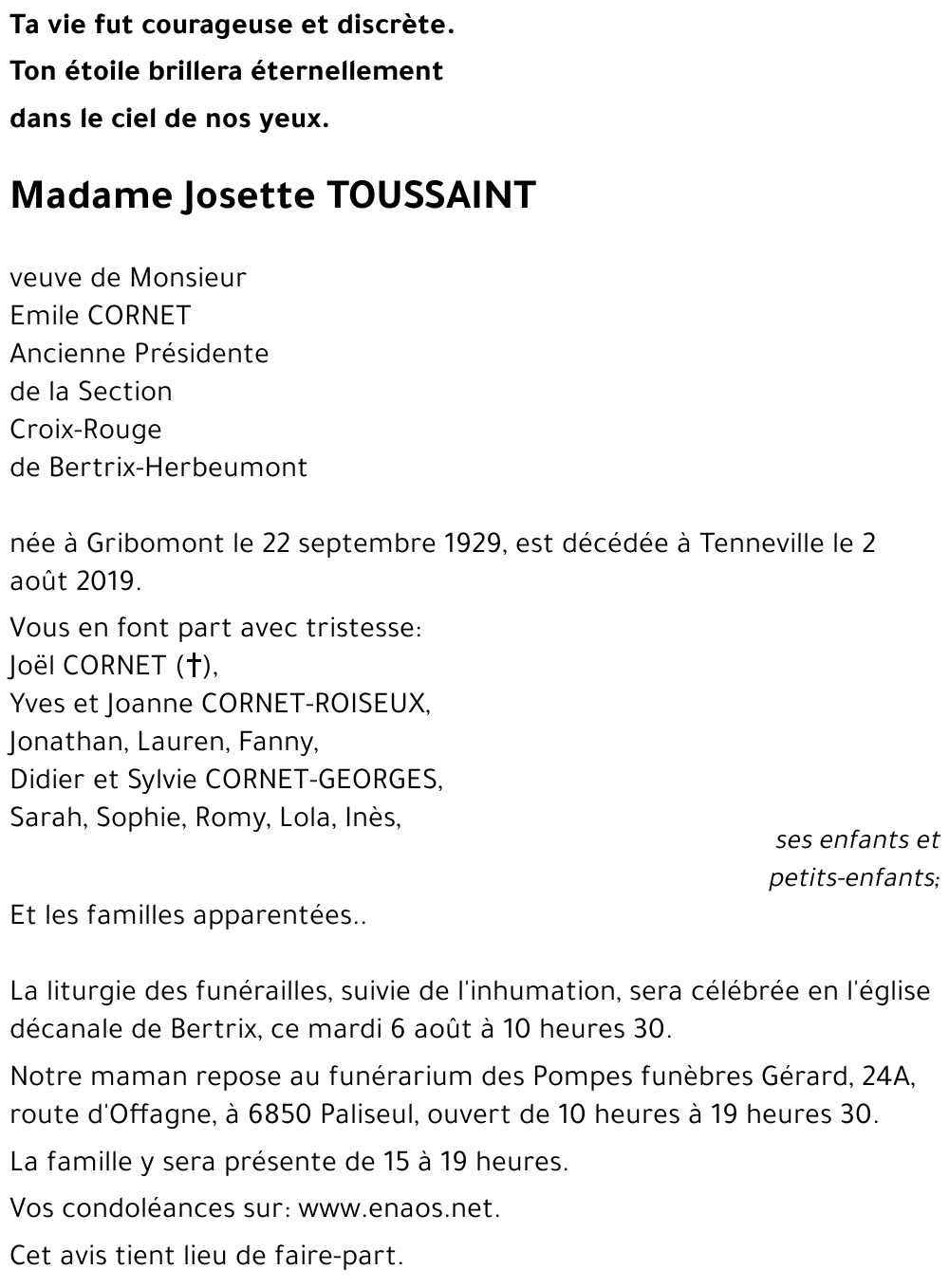 Josette TOUSSAINT