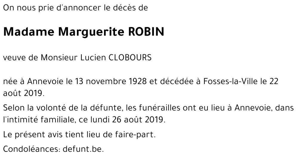 Marguerite ROBIN