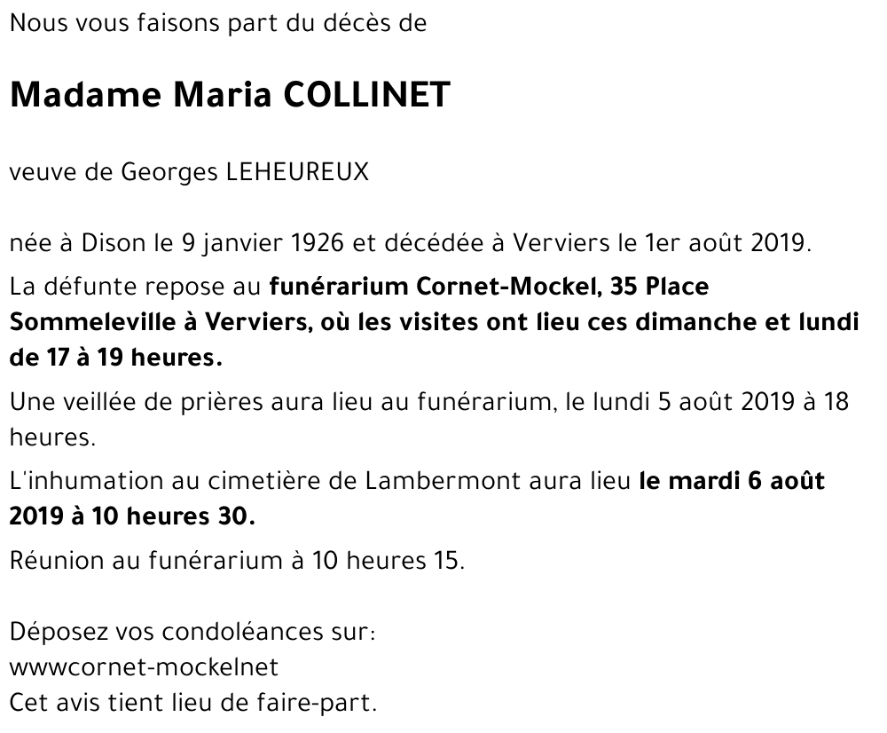 Maria COLLINET