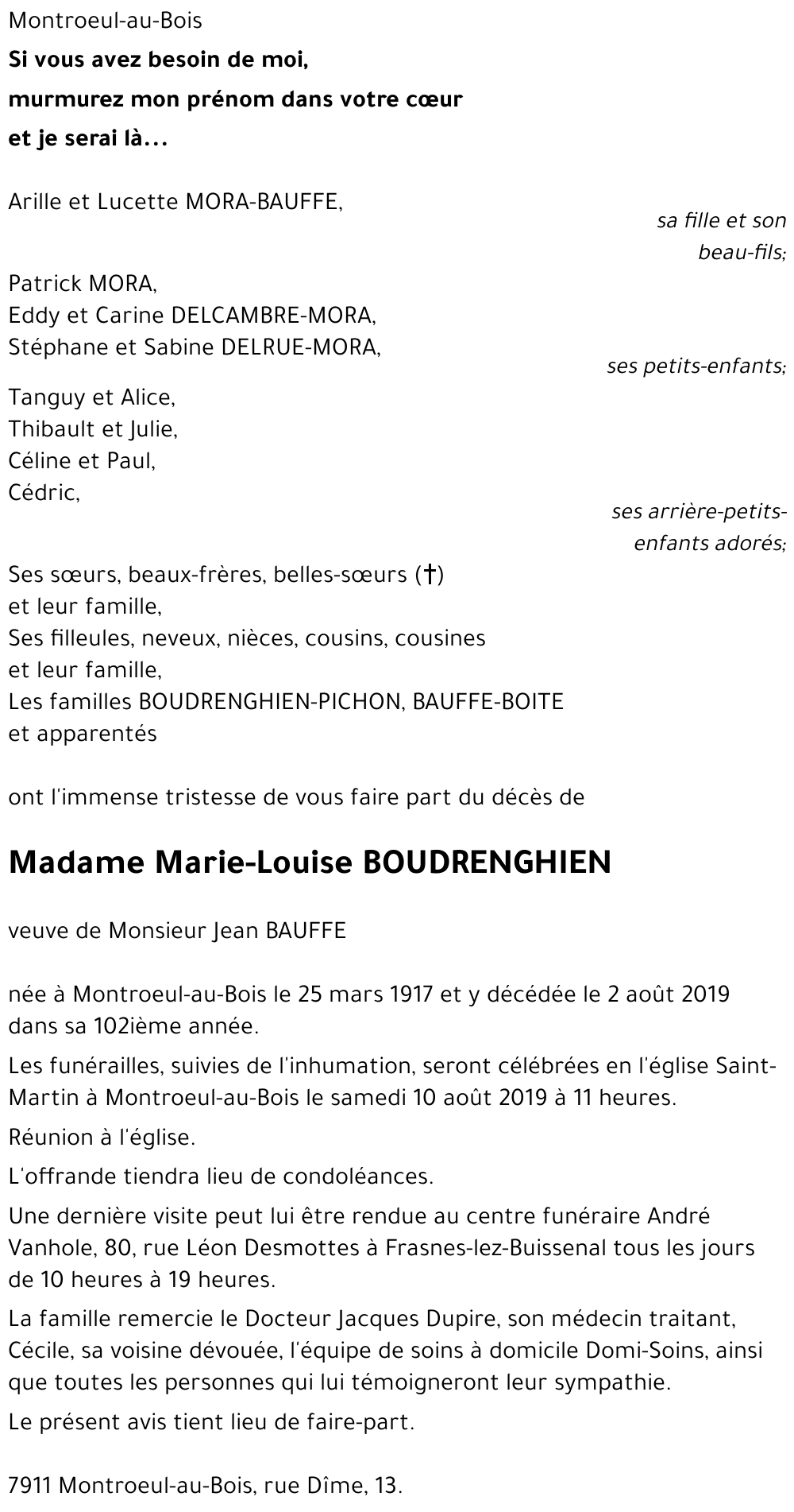 Marie-Louise BOUDRENGHIEN