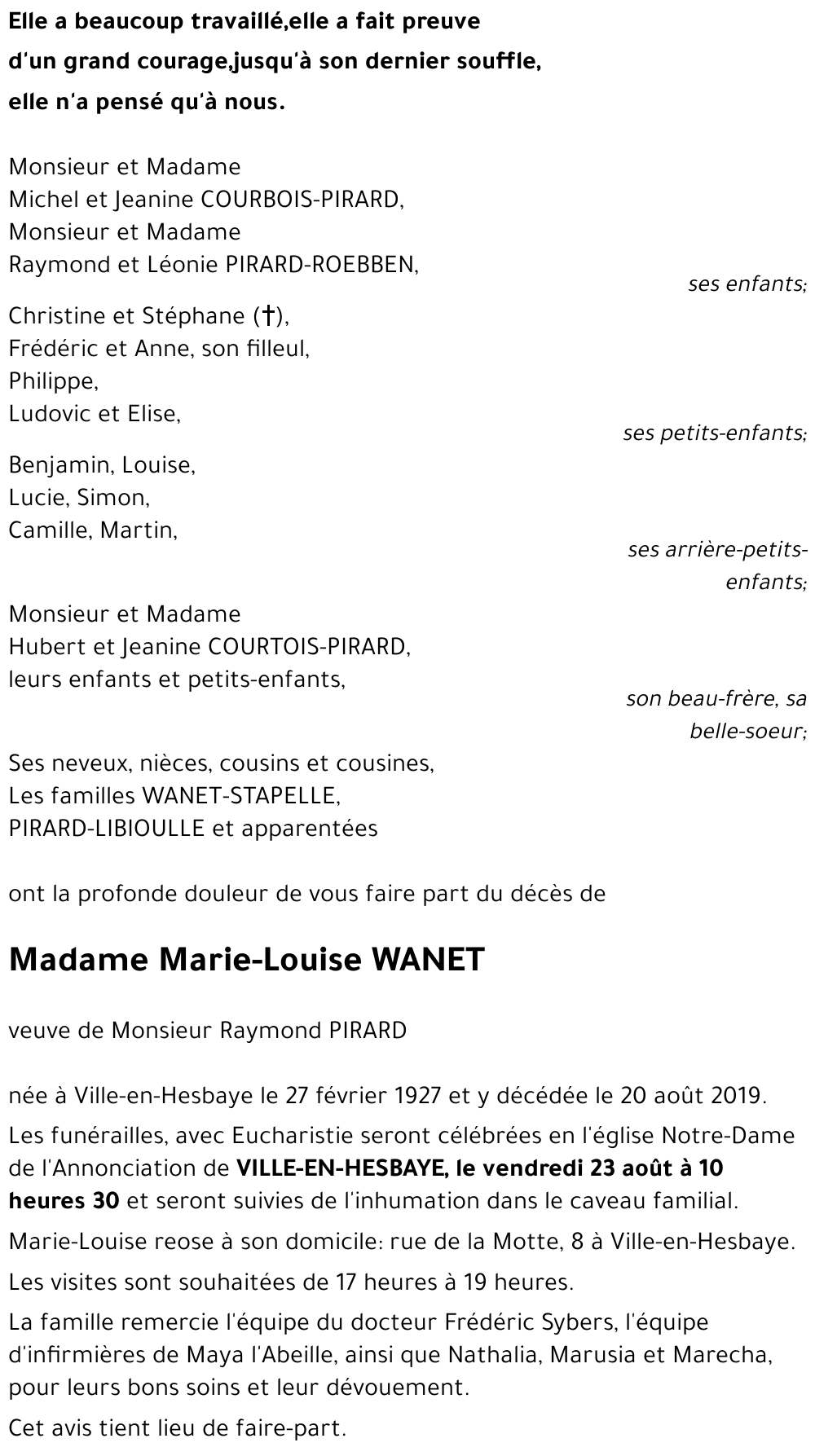 Marie-Louise WANET