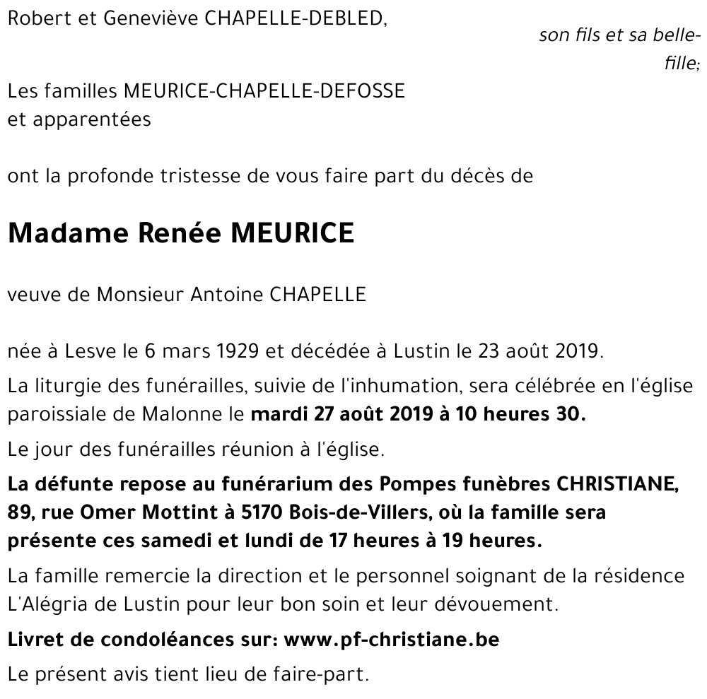 Renée MEURICE