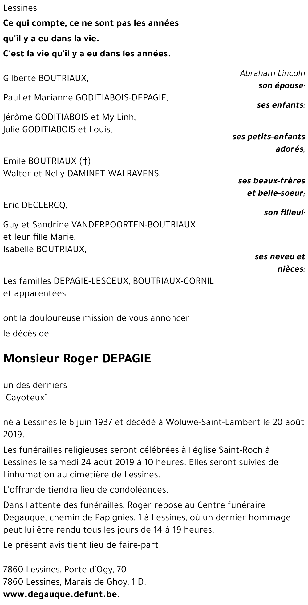 Roger DEPAGIE