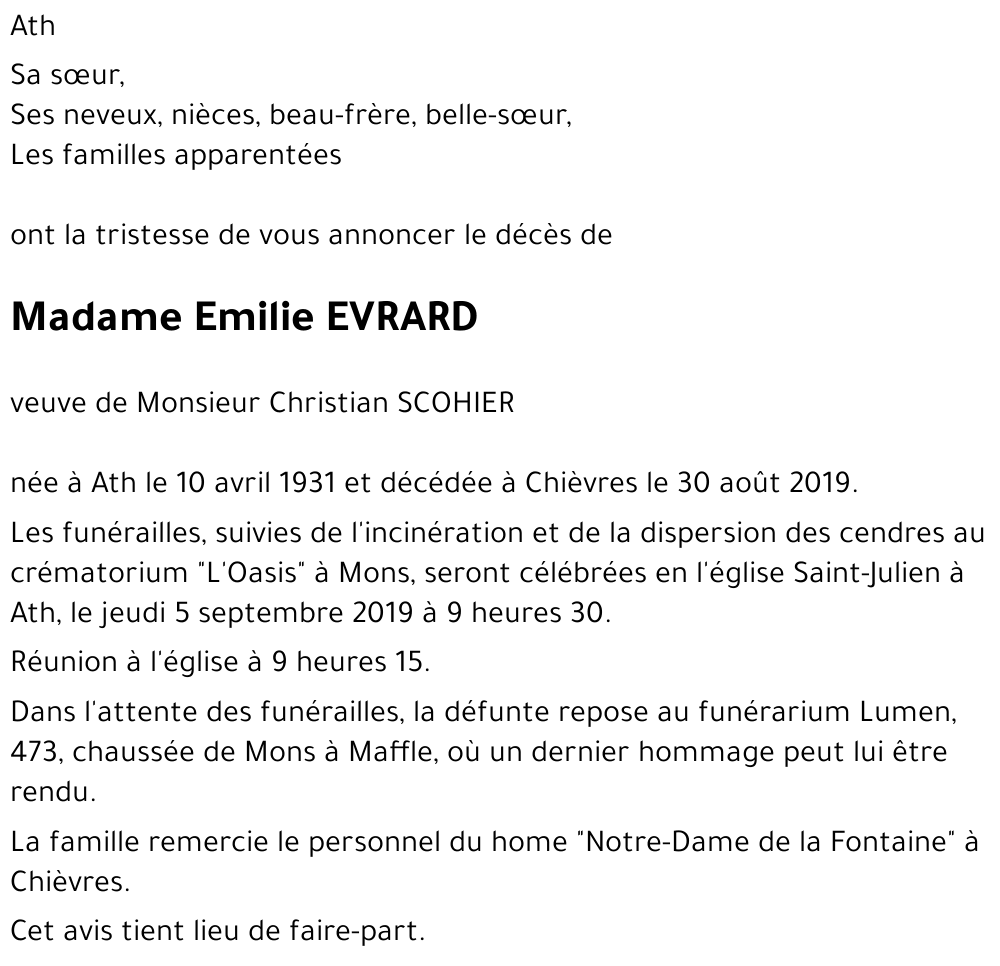 Emilie EVRARD