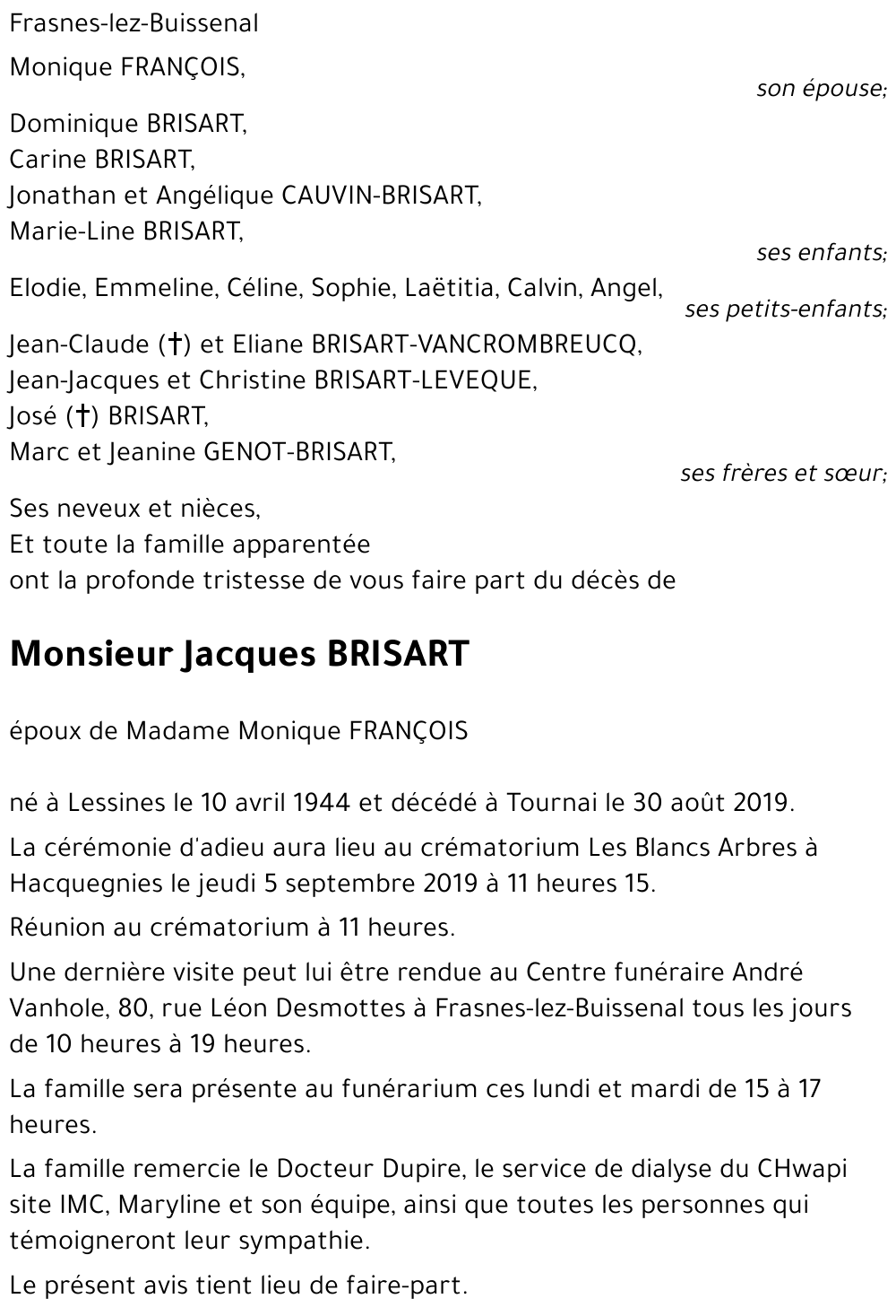 Jacques BRISART