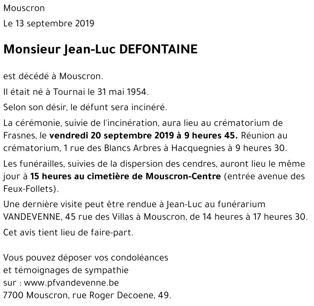 Jean-Luc DEFONTAINE