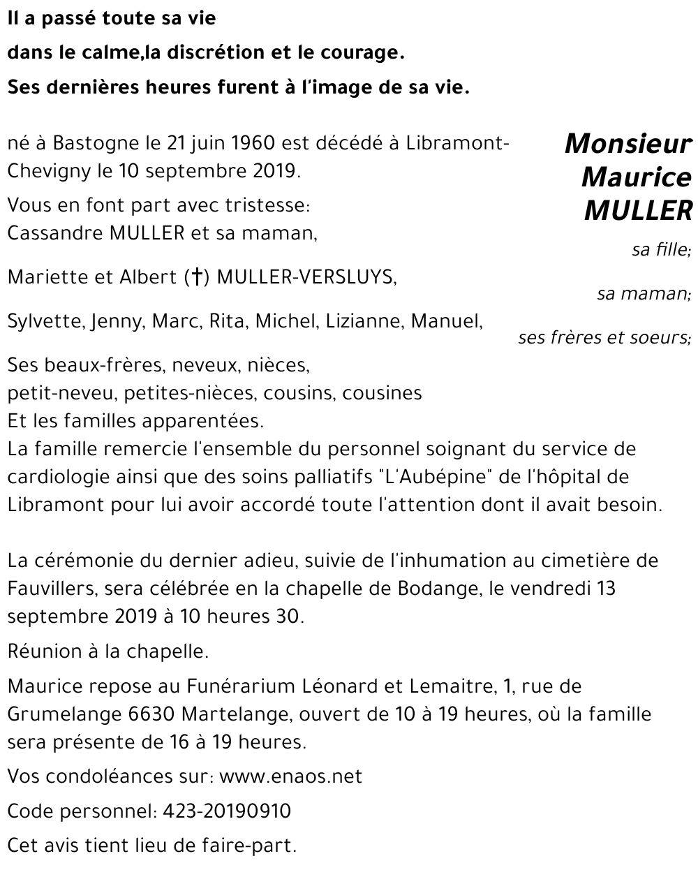 Maurice MULLER